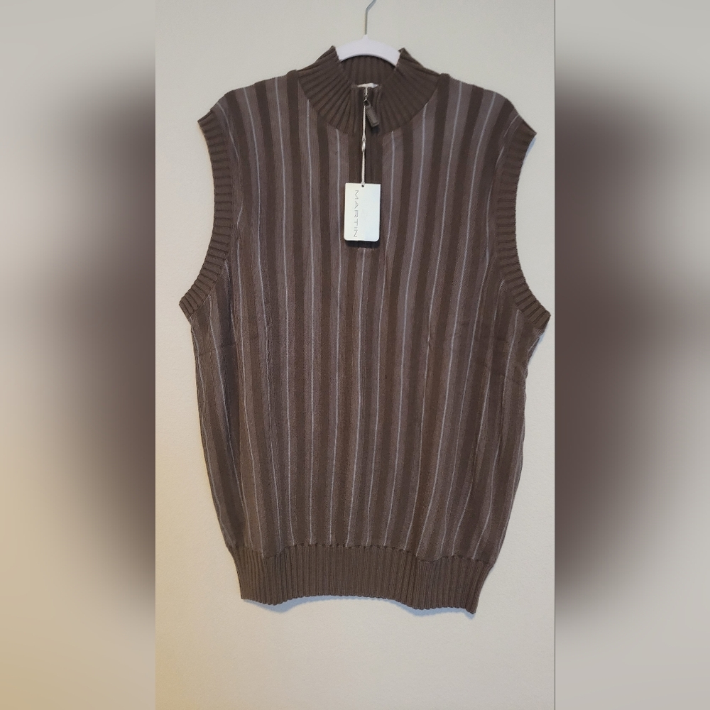 Martin Mens 100 % Italian  Merino Wool 1/4 Zip Golf Sweater L MSRP$160 New